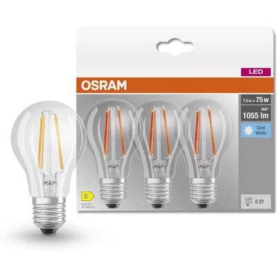 Lâmpada LED Osram 75W E27 - Branca Neutra - Pack de 3 Lâmpada LED Osram 75W E27 - Branca Neutra - Pack de 3