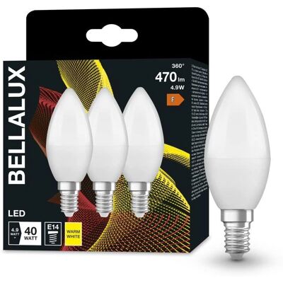 Bellalux Lot de 3 Ampoules LED Dépolie E14 Bellalux Lot de 3 Ampoules LED Dépolie E14