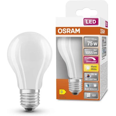 Lámpara LED Osram - Regulable, CRI 90, Blanco Cálido, E27 - Lámpara LED Lámpara LED Osram - Regulable, CRI 90, Blanco Cálido, E27 - Lámpara LED
