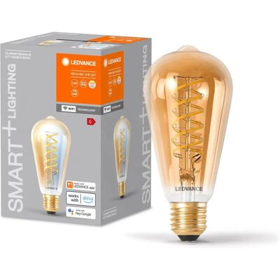 LEDVANCE Smart+ WiFi LED Bulb, Gold-Tint, 8W, 650lm, Edison Shape, E27, Dimmable - LED Lamp LEDVANCE Smart+ WiFi LED Bulb, Gold-Tint, 8W, 650lm, Edison Shape, E27, Dimmable - LED Lamp