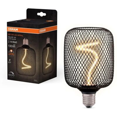 Lampadina LED E27 Spirale Quadrata Nera 130lm DIM 3,5W - Lampadina LED Lampadina LED E27 Spirale Quadrata Nera 130lm DIM 3,5W - Lampadina LED