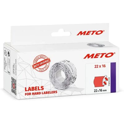 Meto 9506161 - Étiquettes permanentes fluor rouge - 22x16mm - 6000 pcs - Publicité Meto 9506161 - Étiquettes permanentes fluor rouge - 22x16mm - 6000 pcs - Publicité