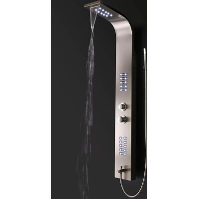 Home Deluxe - Panel de ducha ORINOCO de acero inoxidable con LED y lluvia Home Deluxe - Panel de ducha ORINOCO de acero inoxidable con LED y lluvia