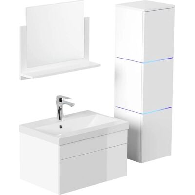 Home Deluxe Wangerooge Set di Mobili da Bagno Bianco Moderno - Mobili da Bagno Home Deluxe Wangerooge Set di Mobili da Bagno Bianco Moderno - Mobili da Bagno
