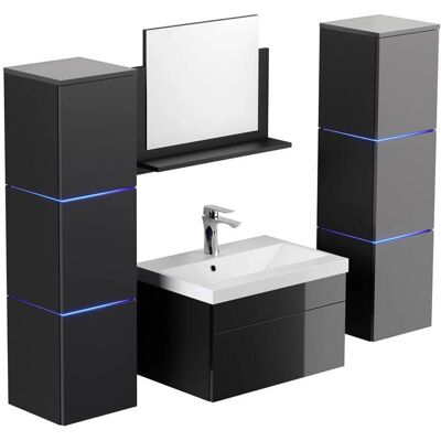 Home Deluxe Wangerooge XL Set di Mobili da Bagno Neri - Bagno Home Deluxe Wangerooge XL Set di Mobili da Bagno Neri - Bagno