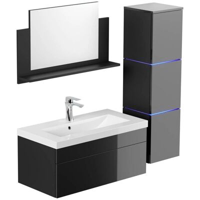 Home Deluxe WANGEROOGE BIG - Nero, L - Set di mobili bagno Home Deluxe WANGEROOGE BIG - Nero, L - Set di mobili bagno
