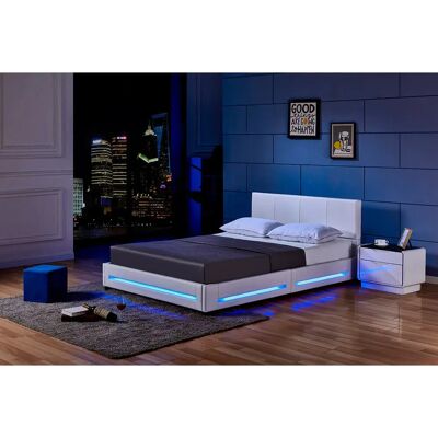 Home Deluxe - Asteroid LED Cama - 140x200 cm - Blanco - Bed Home Deluxe - Asteroid LED Cama - 140x200 cm - Blanco - Bed