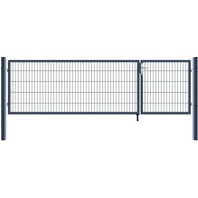 HOME DELUXE - Aditus Puerta de jardín doble - Antracita - 80x350cm - Puerta de jardín HOME DELUXE - Aditus Puerta de jardín doble - Antracita - 80x350cm - Puerta de jardín