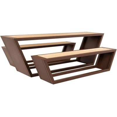Home Deluxe Siberische Lärche Stahl Gartengarnitur - Modern, Witterungsbeständig, Handgefertigt Home Deluxe Siberische Lärche Stahl Gartengarnitur - Modern, Witterungsbeständig, Handgefertigt