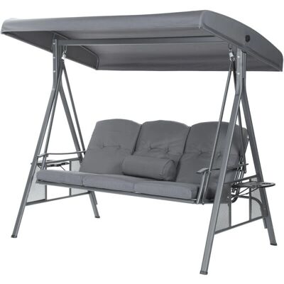 Home Deluxe Modell DESCANSO - 3-Sitzer Hollywoodschaukel - Grau Home Deluxe Modell DESCANSO - 3-Sitzer Hollywoodschaukel - Grau