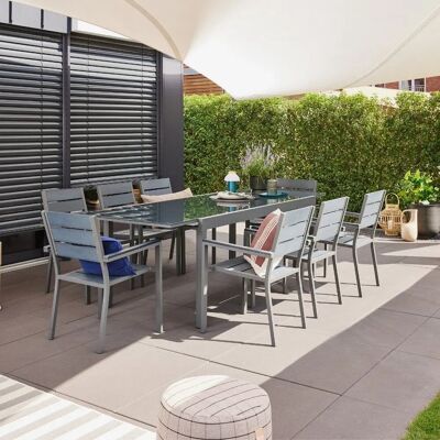 Home Deluxe Mesa de jardín extensible 180/240x90 cm - marco de aluminio - Mesa de jardín Home Deluxe Mesa de jardín extensible 180/240x90 cm - marco de aluminio - Mesa de jardín