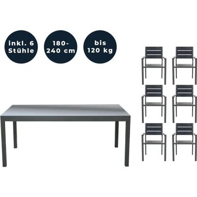 Home Deluxe - SOL MADERA - 180/240 x 100 - Garten-Set Home Deluxe - SOL MADERA - 180/240 x 100 - Garten-Set