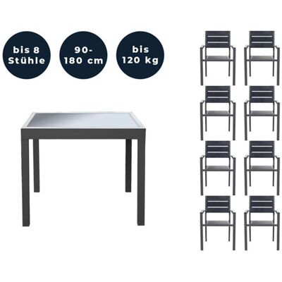 Mesa de jardín extensible Home Deluxe Verano - 180/90 x 90 cm Mesa de jardín extensible Home Deluxe Verano - 180/90 x 90 cm