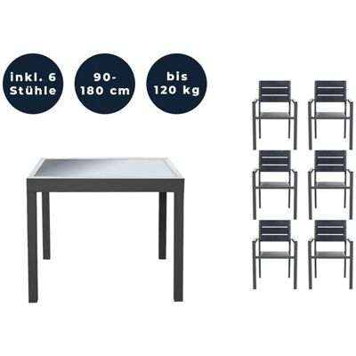 Juego de mesa y sillas de jardín Home Deluxe - Extensible, resistente a UV Juego de mesa y sillas de jardín Home Deluxe - Extensible, resistente a UV