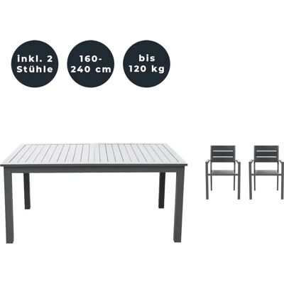 Home Deluxe - Juego de Muebles de Jardín - Mesa Extensible y Sillas Home Deluxe - Juego de Muebles de Jardín - Mesa Extensible y Sillas