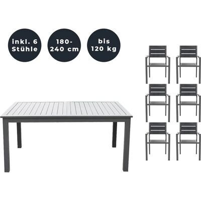Mesa y sillas de jardín extensibles Home Deluxe - Conjunto moderno Mesa y sillas de jardín extensibles Home Deluxe - Conjunto moderno