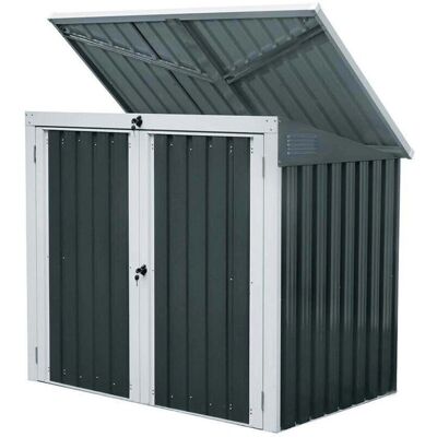 Home Deluxe - Metall Mülltonnenbox - 2x240L - Witterungsbeständiges Stahl Home Deluxe - Metall Mülltonnenbox - 2x240L - Witterungsbeständiges Stahl