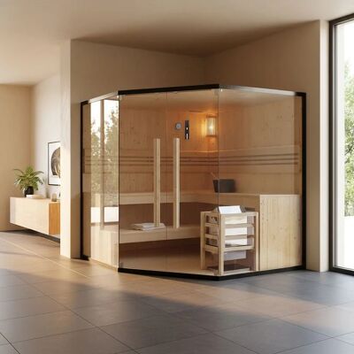 Shadow XL - BIG Traditionelle Sauna mit Panorama Glas Shadow XL - BIG Traditionelle Sauna mit Panorama Glas