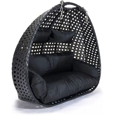 Silla colgante de poliratán Home Deluxe - Duradera y resistente a la intemperie Silla colgante de poliratán Home Deluxe - Duradera y resistente a la intemperie