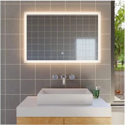 Espejo LED rectangular NOLA - Home Deluxe, táctil, anti-vaho Espejo LED rectangular NOLA - Home Deluxe, táctil, anti-vaho