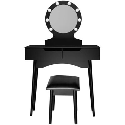 Home Deluxe Tavolo da Trucco Miranda Nero con LED Home Deluxe Tavolo da Trucco Miranda Nero con LED