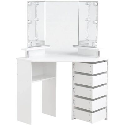 Home Deluxe Candice Mesa de Maquillaje con Espejo LED - Almacenamiento Home Deluxe Candice Mesa de Maquillaje con Espejo LED - Almacenamiento