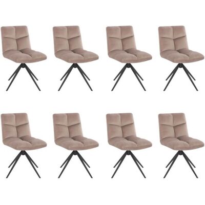 Home Deluxe Sedia da pranzo girevole NODA - Marrone chiaro Set da 8 Home Deluxe Sedia da pranzo girevole NODA - Marrone chiaro Set da 8