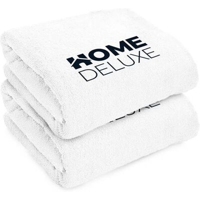 Set Asciugamani Home Deluxe - 70x140cm - Cotone - Bianco Set Asciugamani Home Deluxe - 70x140cm - Cotone - Bianco