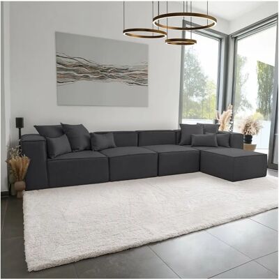 Home Deluxe Modulares Sofa - Anthrazit - 207x70x327cm Home Deluxe Modulares Sofa - Anthrazit - 207x70x327cm