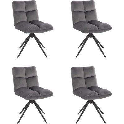 Home Deluxe 4er Set Esszimmerstühle aus Polyester, Hellgrau - Esszimmerstuhl Home Deluxe 4er Set Esszimmerstühle aus Polyester, Hellgrau - Esszimmerstuhl
