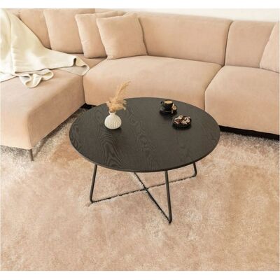 Mesa de centro redonda Home Deluxe - Roble oscuro Mesa de centro redonda Home Deluxe - Roble oscuro