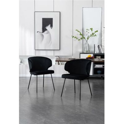 Home Deluxe Amara Velvet - Negro - Poliéster - 120 kg - Silla de comedor Home Deluxe Amara Velvet - Negro - Poliéster - 120 kg - Silla de comedor