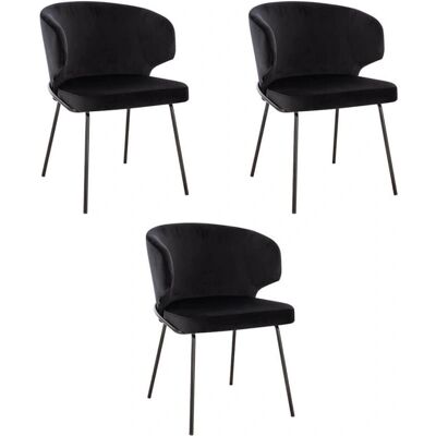 Home Deluxe - Amara Velvet - Negro - Silla de comedor Home Deluxe - Amara Velvet - Negro - Silla de comedor
