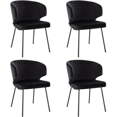 Home Deluxe - Silla de comedor terciopelo negro - Silla de comedor Home Deluxe - Silla de comedor terciopelo negro - Silla de comedor