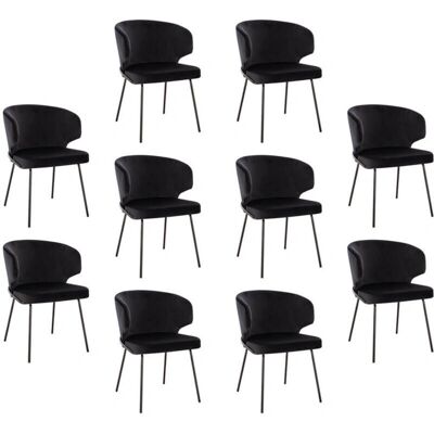 Home Deluxe Amara - Negro - Terciopelo - Silla de comedor Home Deluxe Amara - Negro - Terciopelo - Silla de comedor