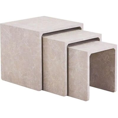 Home Deluxe IRIMA Set aus 3 Beistelltischen in Beige Marmor Home Deluxe IRIMA Set aus 3 Beistelltischen in Beige Marmor