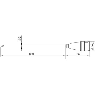 Greisinger PT1000 Temperaturfühler - 250°C - 3mm - BNC Greisinger PT1000 Temperaturfühler - 250°C - 3mm - BNC