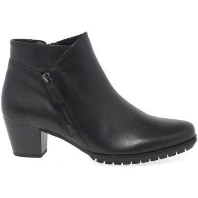 Gabor Olivetti Womens Zip Fastening Ankle Boots - Black Nubuck - Ankle Boots Gabor Olivetti Womens Zip Fastening Ankle Boots - Black Nubuck - Ankle Boots