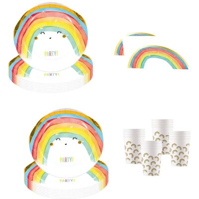 Procoss Regenbogen Party Set - Tischdeko zum Geburtstag Procoss Regenbogen Party Set - Tischdeko zum Geburtstag