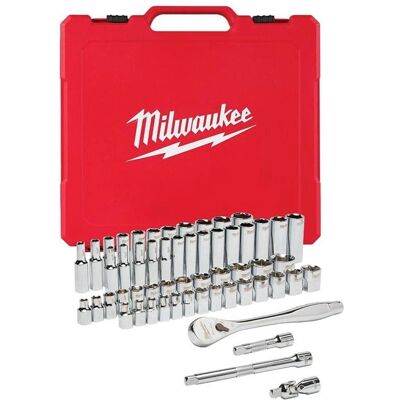 Set de 56 piese cu cheie de 3/8 inch Milwaukee Set de 56 piese cu cheie de 3/8 inch Milwaukee