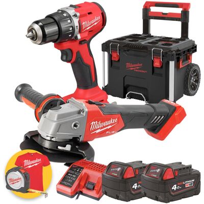Milwaukee - M18 FPP2F-504X - 2x Batterie 5.0Ah - Smerigliatrice Drill - Kit utensili Milwaukee - M18 FPP2F-504X - 2x Batterie 5.0Ah - Smerigliatrice Drill - Kit utensili