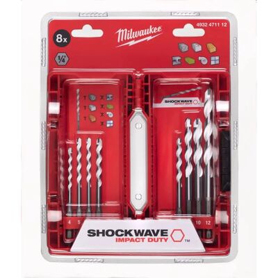 Milwaukee 8-teiliges Impact-Bohrer-Set - Universell, Hartmetallspitze, Vielseitig Milwaukee 8-teiliges Impact-Bohrer-Set - Universell, Hartmetallspitze, Vielseitig