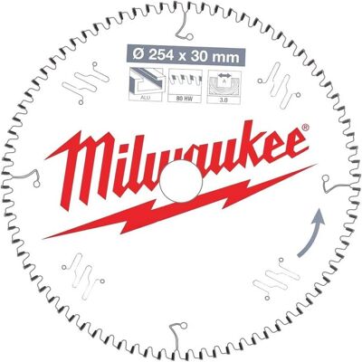 Milwaukee Modell 4932471318 - Aluminium Kreiselsägeblatt - 254mm - 80 Zähne Milwaukee Modell 4932471318 - Aluminium Kreiselsägeblatt - 254mm - 80 Zähne