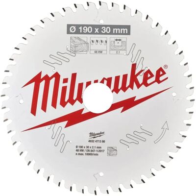 Milwaukee körfűrészlap - 190mm, 48 fog, ATB, Thin Kerf Milwaukee körfűrészlap - 190mm, 48 fog, ATB, Thin Kerf