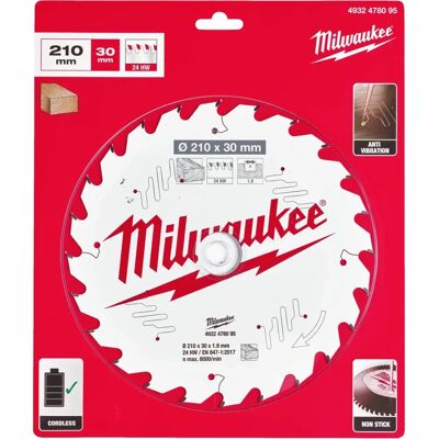 Milwaukee Modell 4932478095 - Cirkelsågblad för trä - 210mm Milwaukee Modell 4932478095 - Cirkelsågblad för trä - 210mm