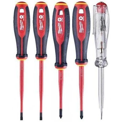 Milwaukee Modelo 4932478737 Juego de Destornilladores VDE Tri-Lobe - Juego de 5 Milwaukee Modelo 4932478737 Juego de Destornilladores VDE Tri-Lobe - Juego de 5