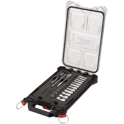 Milwaukee 28-teiliger kompaktes Steck- und Ratschen-Set Milwaukee 28-teiliger kompaktes Steck- und Ratschen-Set