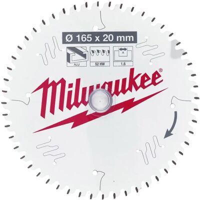Milwaukee Modell 4932479087 Aluminium Kreissägeblatt - 52 Zähne Milwaukee Modell 4932479087 Aluminium Kreissägeblatt - 52 Zähne