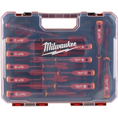 Set de 12 destornilladores VDE aislados Milwaukee Set de 12 destornilladores VDE aislados Milwaukee