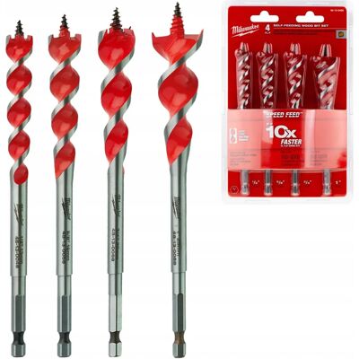 Milwaukee Bohrer-Set - Hochgeschwindigkeits-Holzbohrer, 4 Stück Milwaukee Bohrer-Set - Hochgeschwindigkeits-Holzbohrer, 4 Stück